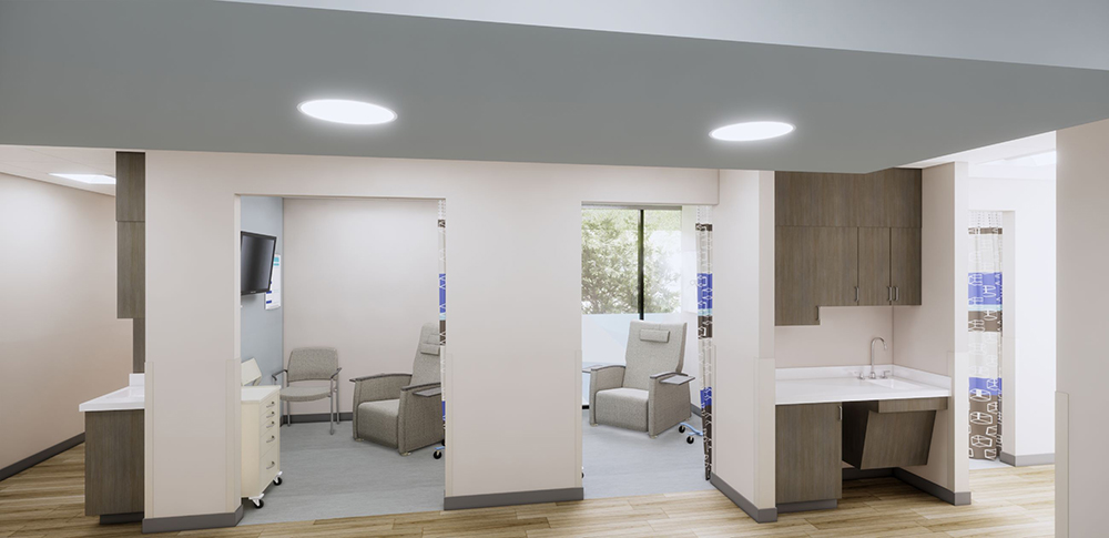 rendering of new facility treatment rooms