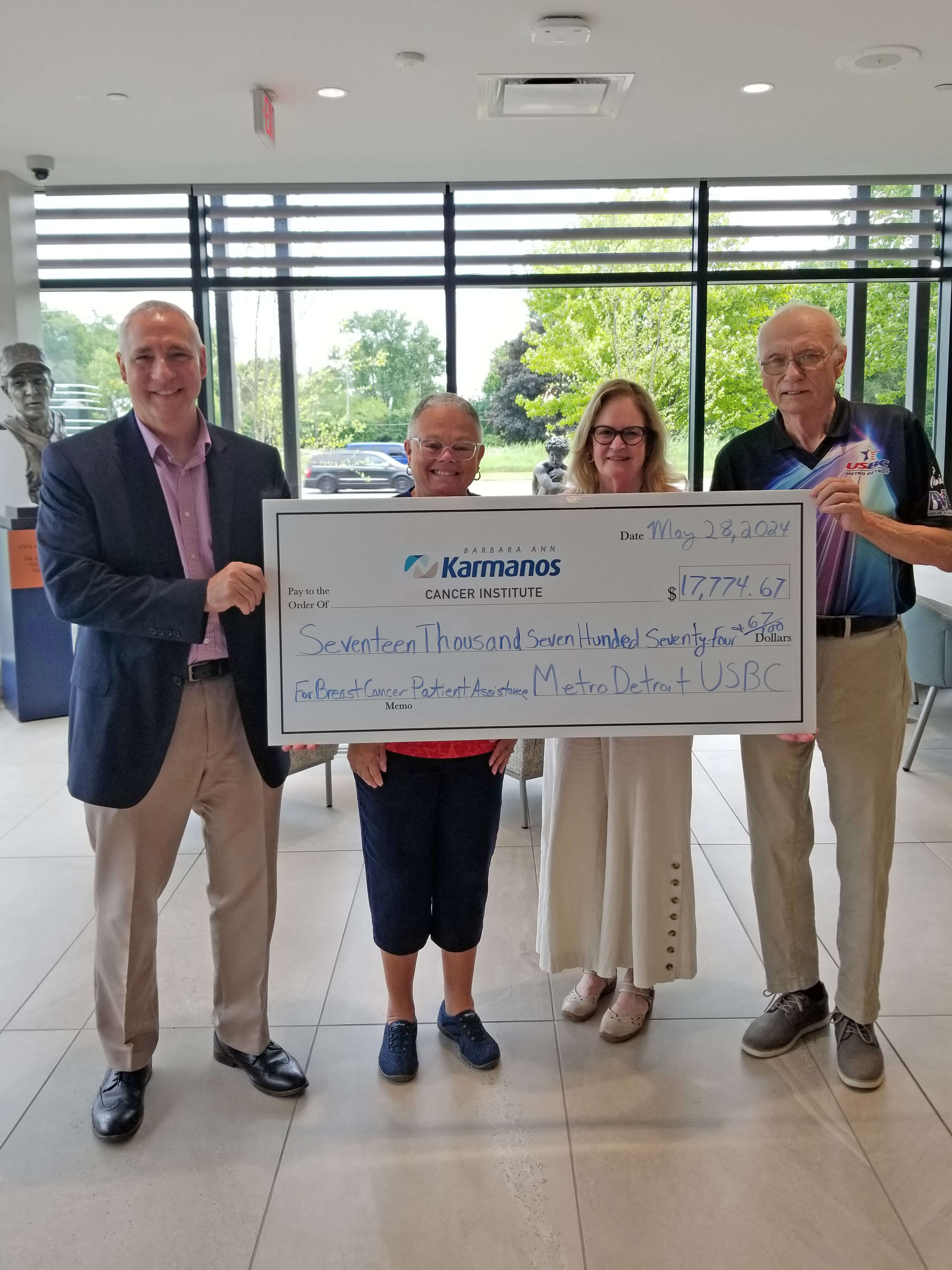 Metro Detroit USBC's donation to Karmanos Cancer Institute