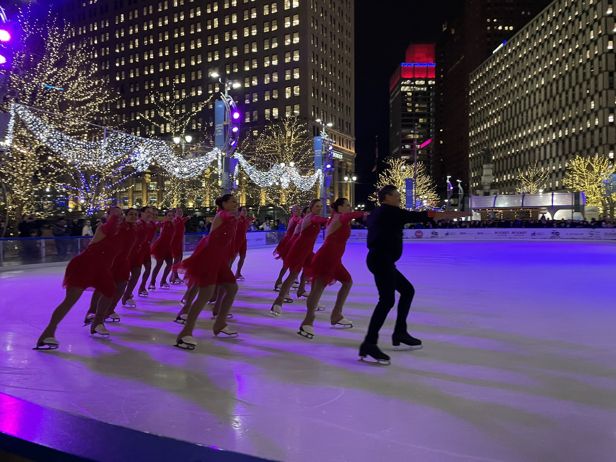 Ice skaters in Detroit